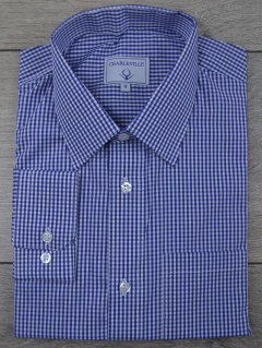 Camisa Xadrez Azul Escuro 100% Algodão - comprar online