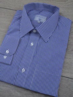 Camisa Xadrez Azul Escuro 100% Algodão na internet