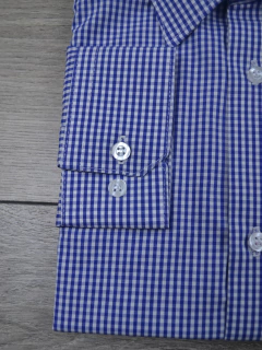 Camisa Xadrez Azul Escuro 100% Algodão - loja online