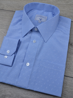 Camisa Maquinetada Azul - Charleville Camisaria