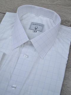 Camisa xadrez branco e azul - comprar online
