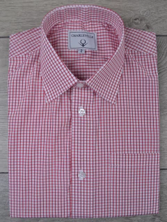 Camisa Manga Curta Xadrez Vermelho na internet