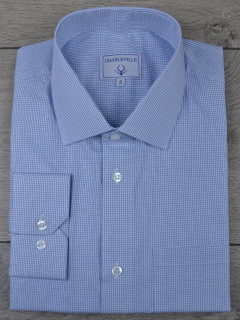 Camisa Micro Xadrez Azul 100%Algodão na internet