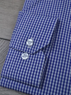 Camisa Xadrez Azul Royal 100%Algodão na internet