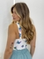 Cropped Alça Larga Estampado na internet