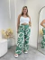 Calça Pantalona Estampada com Zíper