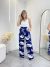 Calça Pantalona Estampada com Zíper - loja online