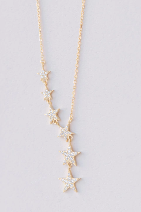 COLLAR CORBATERO ESTRELLAS GOLD