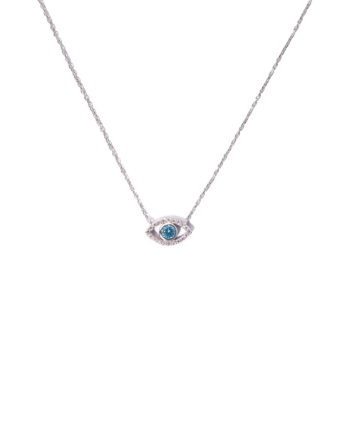 COLLAR OJITO CELESTE PLATEADO