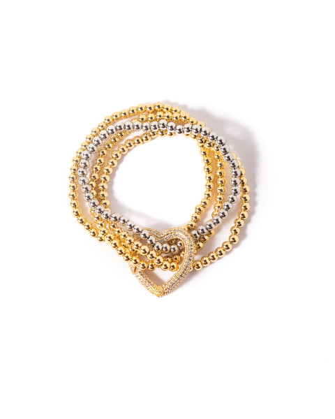 SET PULSERAS GANCHO CORAZON