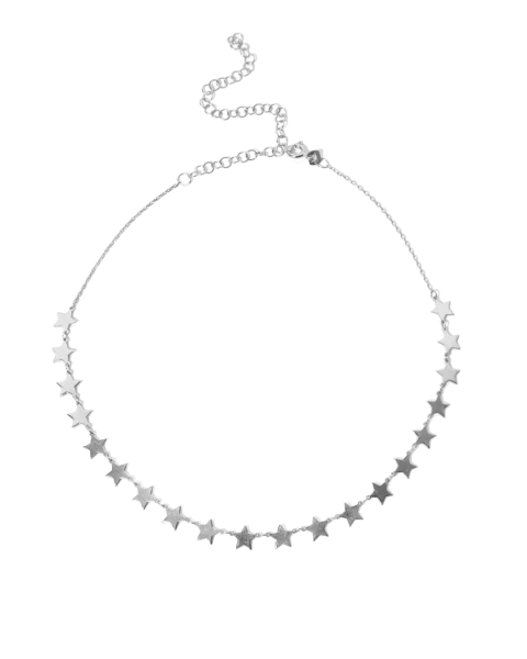 CHOCKER ESTRELLAS PLATEADO