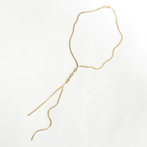 COLLAR CORBATERO TRENZADO DORADO