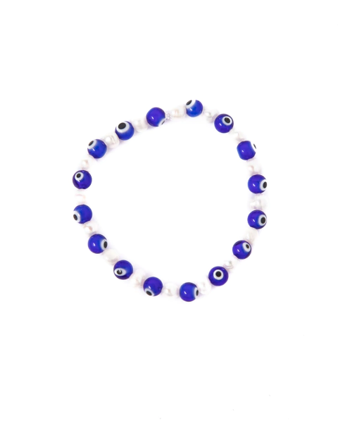PULSERA OJITOS PERLA AZUL
