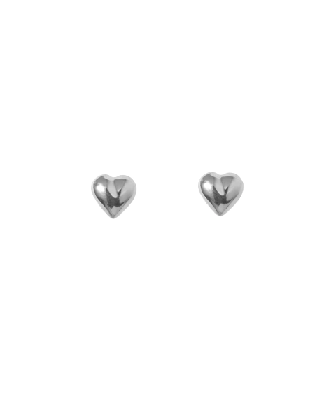 ARITOS PLAIN HEART SILVER