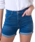 Short Super Elastizado Tiro Alto Con Localizado y Ruedo Roll up - comprar online