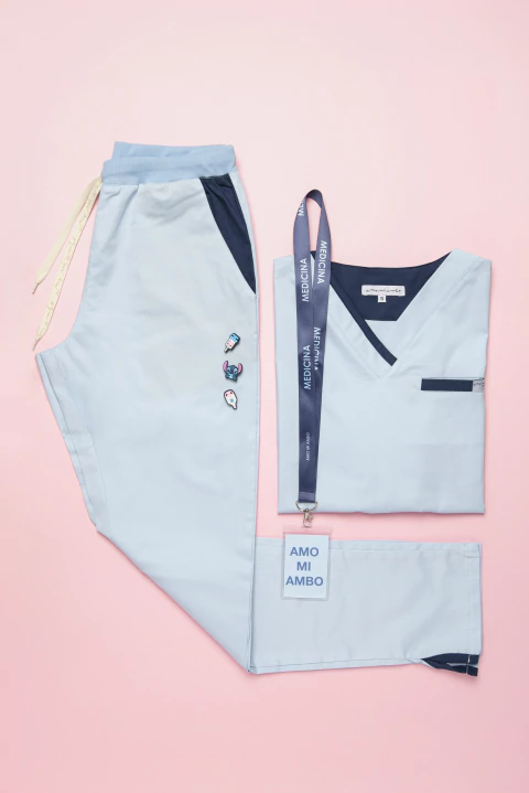 Enzo chaqueta celeste con vivo azul - comprar online