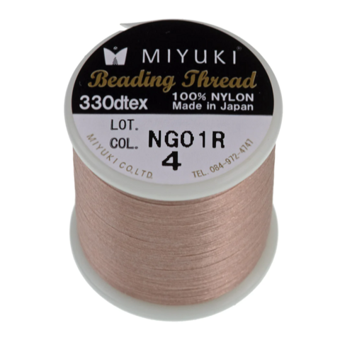 (MBT-04) HILO PARA CUENTAS MIYUKI BEIGE - ROLLO 50 METROS