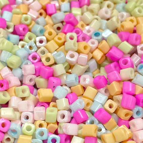 (CO-1377) PAQ. 25 GR MOSTACILLON CUADRADO MIX PASTELES