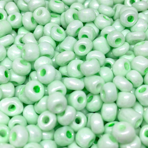 (CO-0468) BOLSA 50 GR. MOSTACILLON 6/0 VERDE MENTA PASTEL