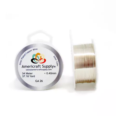 (AAS-26S) ALAMBRE PLATEADO #26 AMERICRAFT SUPPLY