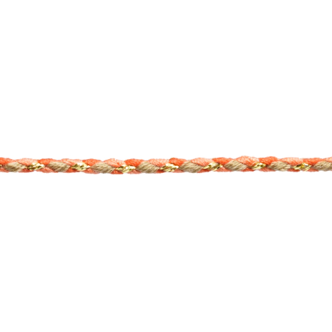 (CO-1850) METRO. CORDÓN TRENZADO DE ALGODÓN CON LUREX - (NARANJA/CORAL/BEIGE) - 2 MM