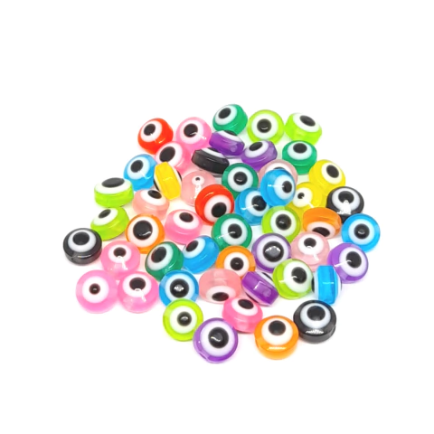 (CO-2024) PAQ. 250 UND OJO TURCO COLORES PLANO PLÁSTICO 6 MM