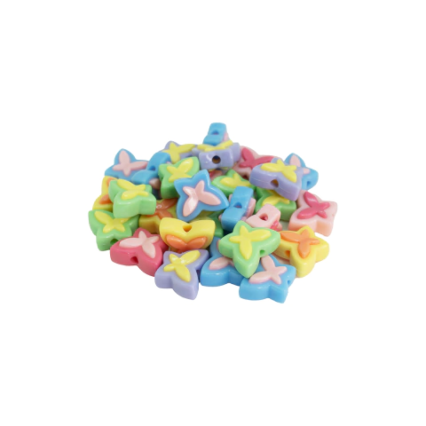 (CO-2192) PAQ. 50 GR. MARIPOSAS PASANTES 3D DE PLÁSTICO - 10X20 MM