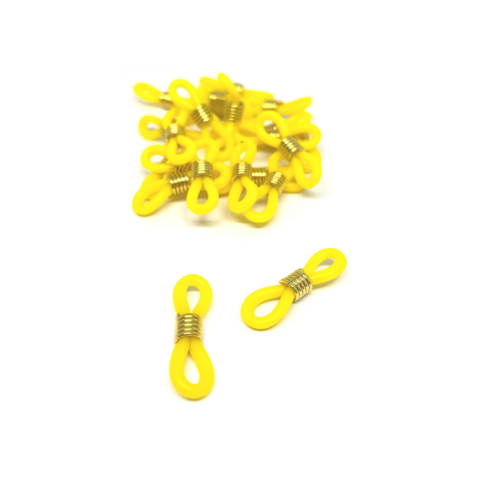 (CO-1015) PAR SUJETA LENTES DE GOMA AMARILLO