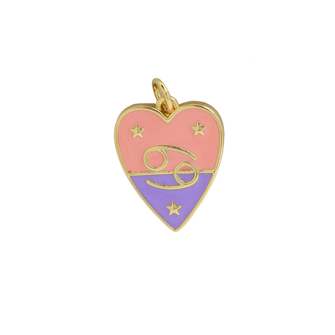(GF-0662) DIJE CORAZÓN SIGNO CÁNCER