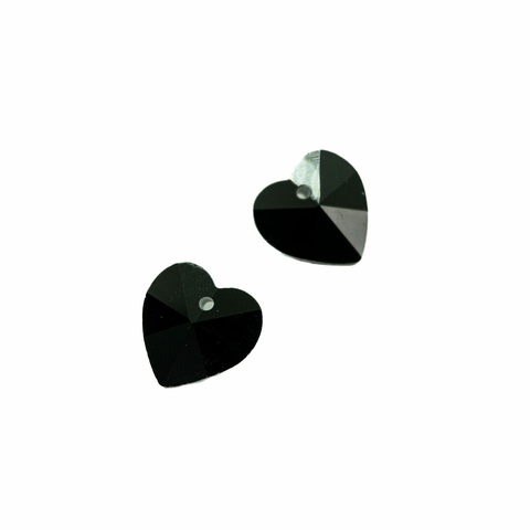 (CO-1670) UND. DIJE CRISTAL CORAZÓN NEGRO 14 mm