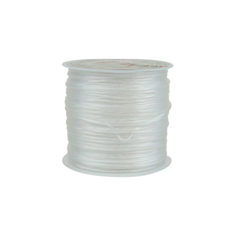 (CO-2174) ROLLO 40 m. HILO ELASTIZADO BLANCO MULTIFILAMENTOS 0,8 mm