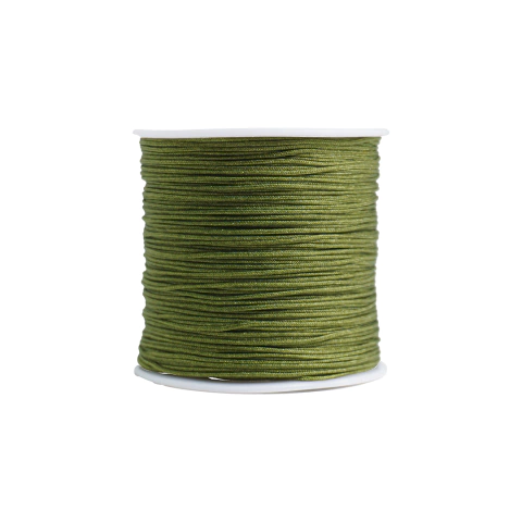 (CO-2151) ROLLO 100 M HILO CHINO VERDE OLIVO BRILLANTE - 1 MM