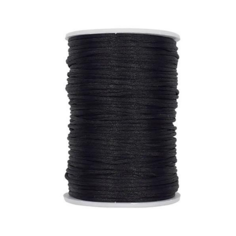 (CO-1146) ROLLO 100 YARDAS HILO DE SEDA 2,5 mm NEGRO - comprar online