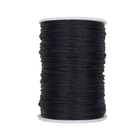 (CO-1146) ROLLO 100 YARDAS HILO DE SEDA 2,5 mm NEGRO - comprar online