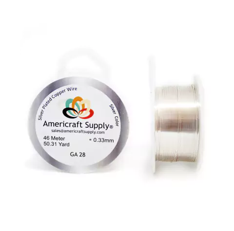 (AAS-28S) ALAMBRE PLATEADO #28 AMERICRAFT SUPPLY