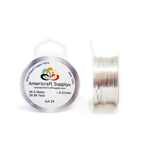 (AAS-24S) ALAMBRE PLATEADO #24 AMERICRAFT SUPPLY