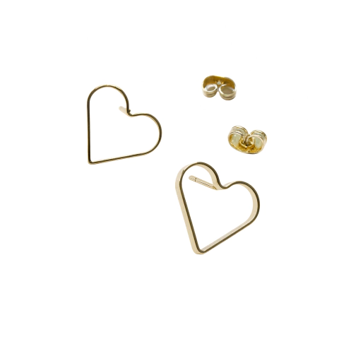 (CMGR-0334) PAR BASE DE ARO SILUETA CORAZÓN 17 x 15 mm - comprar online