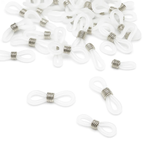 (CO-0823) PAR SUJETA LENTES DE GOMA PLATEADO - comprar online