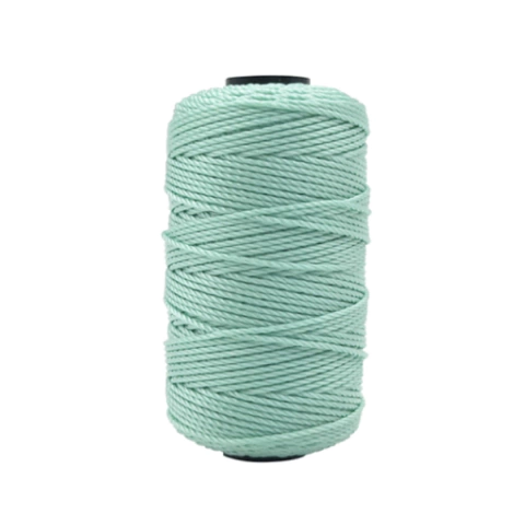 (CO-2063) ROLLO HILO POLYESTER 1 mm MICRO MACRAME x 60 m VERDE AGUA