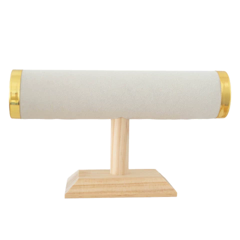 (DSP5) EXHIBIDOR DE PULSERAS CREMA CON BORDES GOLD - comprar online