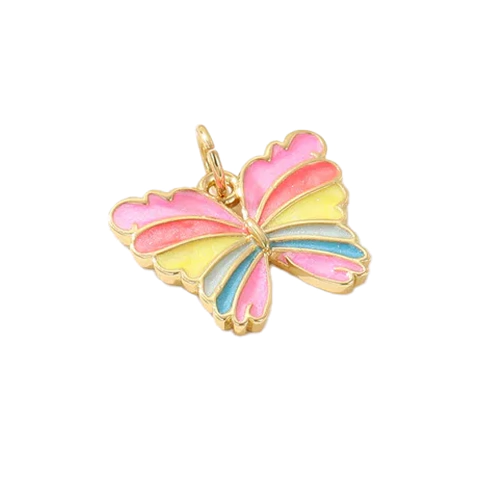 (GF-0652) DIJE MARIPOSA COLORES PASTELES