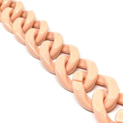 (CO-0670) METRO. CADENA ESLABÓN ACRÍLICO 20 x 24 mm NUDE