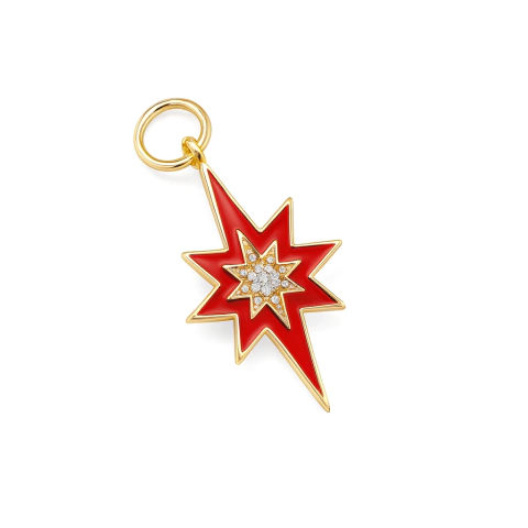 (GF-0337) DIJE ESMALTADO ESTRELLA DEL NORTE ROJA - comprar online