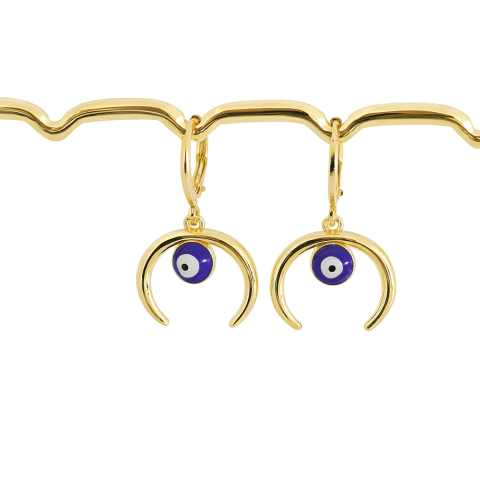 (GF-0543) PAR AROS OJO TURCO AZUL - comprar online