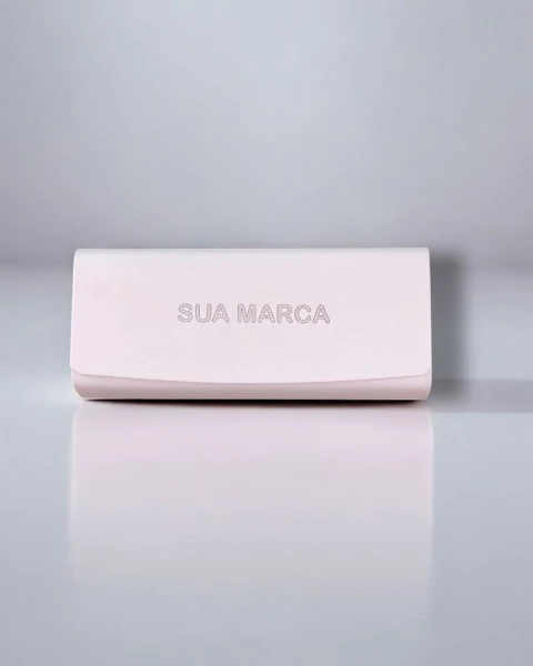Porta óculos Paris Ultra Premium branco em poliuretano para atacado. Protege óculos com elegância e qualidade superior. Ideal para revenda. Clush!