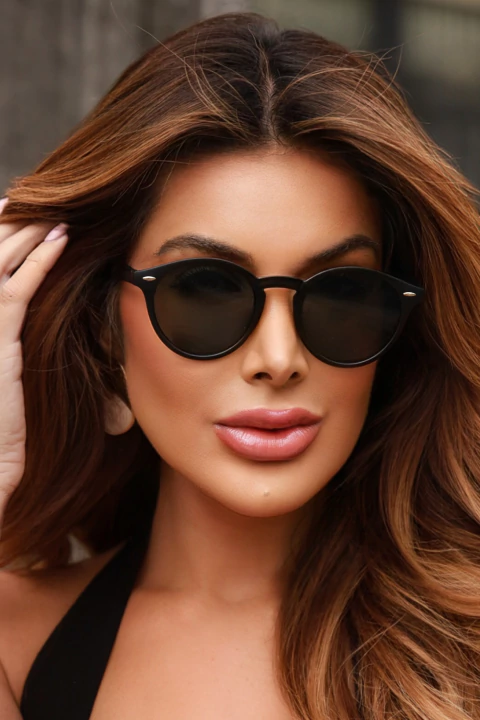 Óculos de Sol Redondo Hills Verde Preto - Acetato