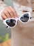 Óculos de Sol Blogueira Gatinho Lua 2.0 - Preto Branco - Acetato - comprar online