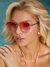Óculos Iris rosa degradê haste rose metal quadrado para revenda. Proteção UV400, resistente a riscos. Atacado com personalização. Compre na Clush!
