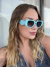 Óculos de Sol Retangular Blogueira Diamond - Preto Degradê/ Verde Água - Injetado - REF.: SNE56178 - B.03.07 - C10 - comprar online