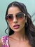 Óculos de Sol Quadrado Clover - Marrom Degradê / Marrom Rose - Acetato - REF.: 5394 - H.02.06 - C3 - comprar online